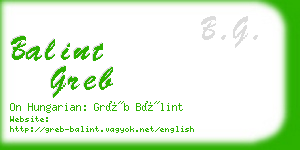 balint greb business card